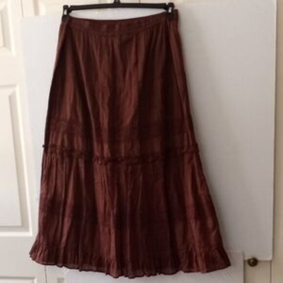 St. John's Bay Elegant Brown Skirt -Size (L) - Brown - Picture 2 of 5